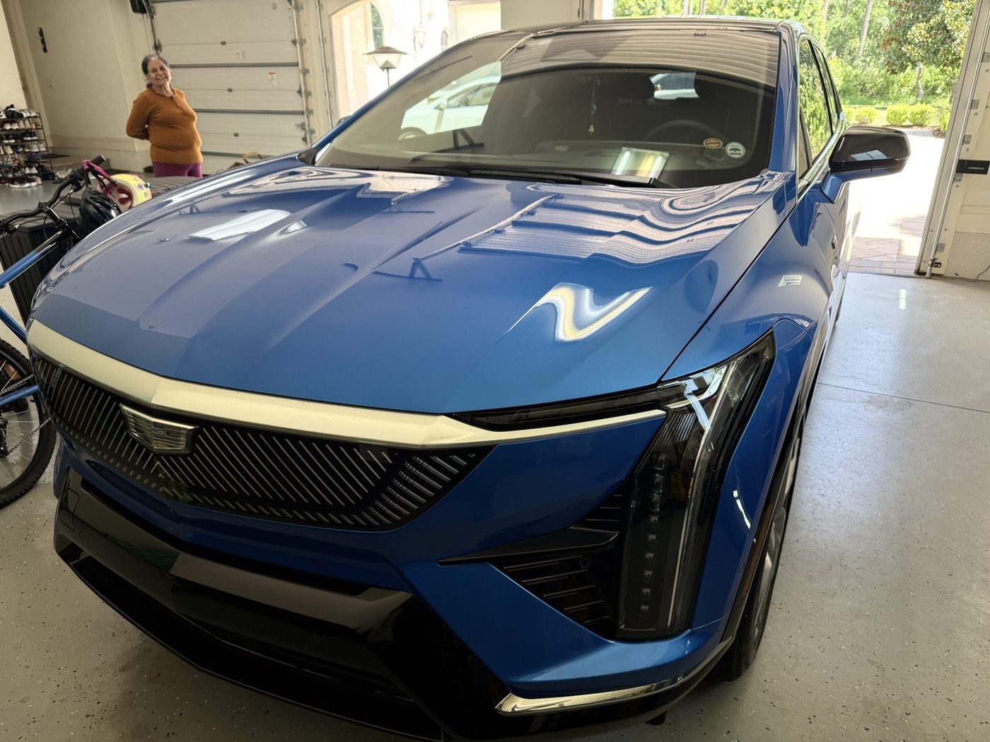 Cadillac Optiq parked at a home in Pablo Creek Reserve, Jacksonville, FL after Pure Power Electrical installed its Level 2 EV charger