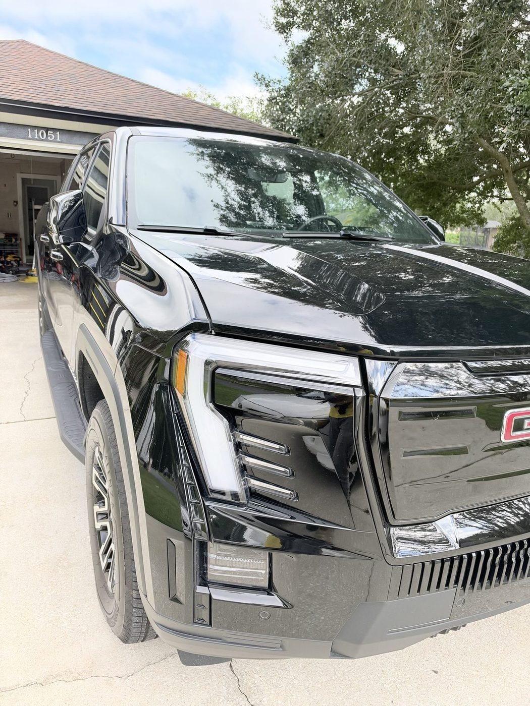 GMC Sierra EV parked at a home in The Gables, Mandarin, Jacksonville, FL after Pure Power Electrical installed its Level 2 EV charger